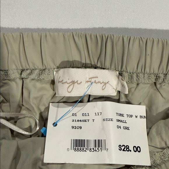 Beige Ruched Tube Top. Size small. NWT - Picture 3 of 3